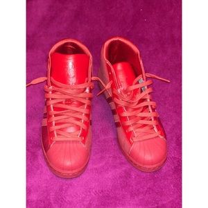 All Red High Top Adidas Originals